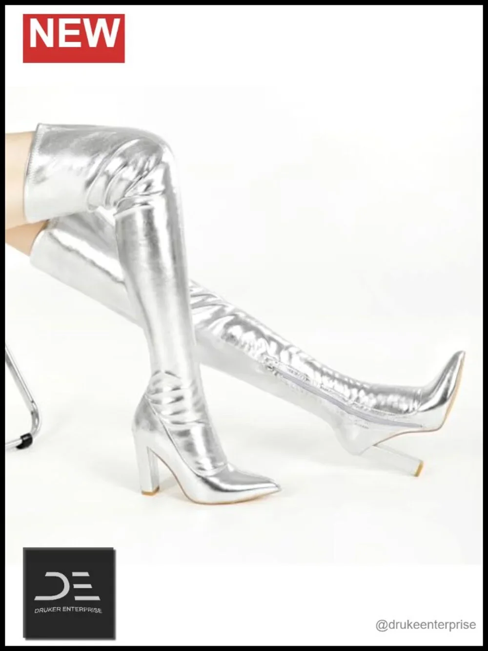 Women's Pointed Toe Chunky Heel Over The Knee Gogo Boots